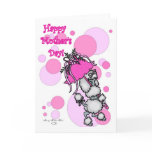 Pink Polk-a-dot Poodle Mother's Day Card