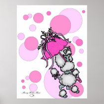 Pink Polk-a-dot Poodle Poster