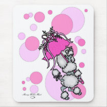 Pink Polk-dot Poodle Mousepad