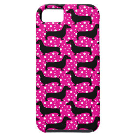 Pink Polka Dachshunds iPhone 5 Covers