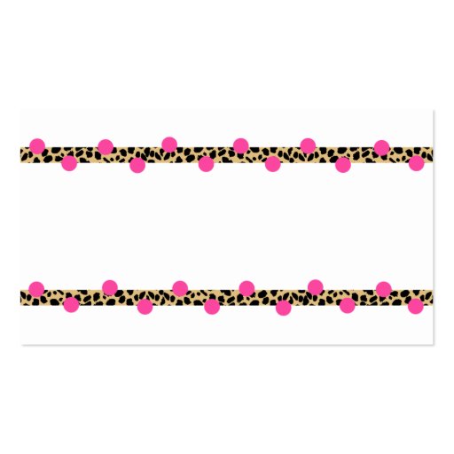 Pink Polka Dot And Leopard Cleaning Service Design Business Card Template (back side)