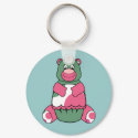 Pink Polka Dot Birthday Bear keychains