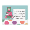 Pink Polka Dot Birthday Bear postcards