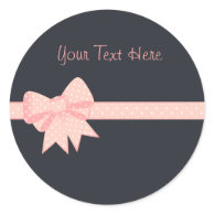 Pink Polka Dot Bow Sitckers Sticker