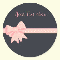 Pink Polka Dot Bow Sitckers stickers