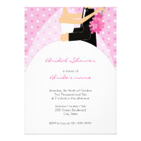 Pink Polka Dot Bridal Shower Invitations