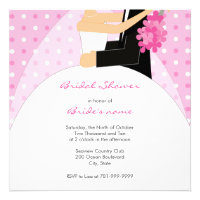 Pink Polka Dot Bridal Shower Invitations