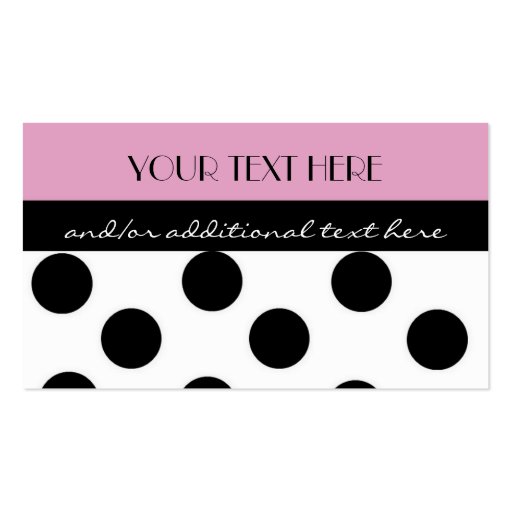 Pink Polka Dot Business Cards (front side)