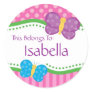 Pink Polka Dot Butterfly Back to School Stickers