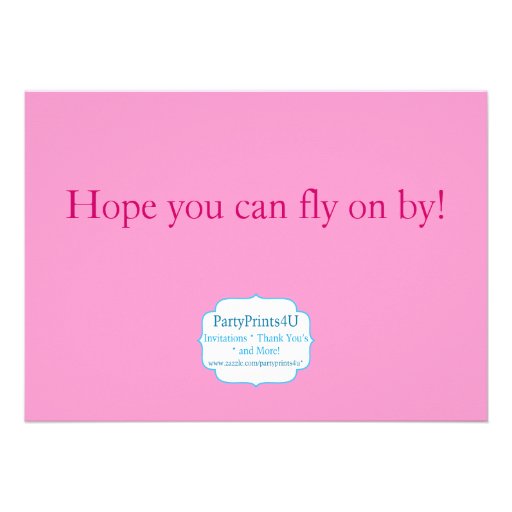 Pink Polka Dot Butterfly Birthday Party Invitation
