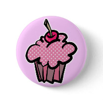 pink polka dot cupcake buttons