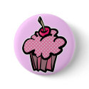pink polka dot cupcake buttons