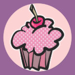 pink polka dot cupcake