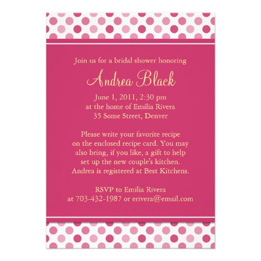 Pink Polka Dot Daisy Bridal Shower Invitation