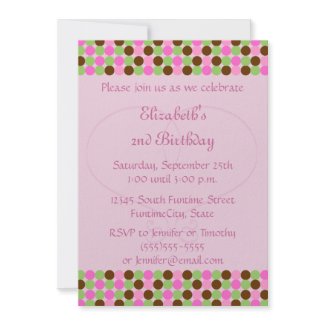 birthday party invitations photo
 on Pink Polka dot Girls Birthday Party Invitation invitation