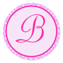 Pink Polka Dot Monogram Initial Sticker by Just_Stickers Pink Polka Dot Monogram Initial Sticker