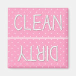 Pink Polka Dot Paper Clean Dirty Magnets