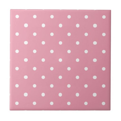 Pink Polka Dot Pattern Ceramic Tiles