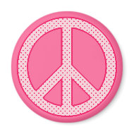 Pink Polka Dot Peace magnet