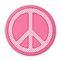 Pink Polka Dot Peace magnets by designs4you Pink Polka Dot Peace magnets