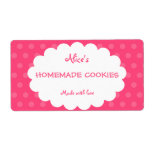 Pink Polka Dot Personalized Homemade Cookies Personalized Shipping Labels