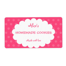 Pink Polka Dot Personalized Homemade Cookies Personalized Shipping Labels