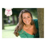 Pink polka dot photo graduation party announcement