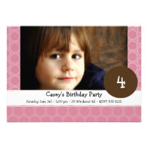 Pink Polka Dot Photo Invitaion (#INV 020) invitations