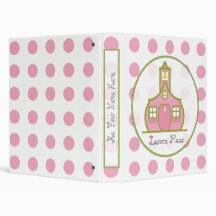 Pink Polka Dot / Pink & Green Schoolhouse Teacher Vinyl Binder