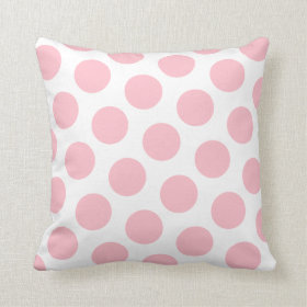 Pink Polka Dot Throw Pillow