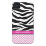 Pink Polka Dot Zebra Stripe iPhone 4 Case-Mate Pink Polka Dot Zebra Stripe iPhone 4 Case-Mate