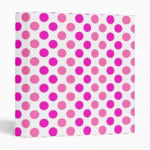 Pink Polka Dots 3 Ring Binders
