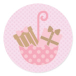 Pink Polka Dots Baby or Bridal Shower Stickers