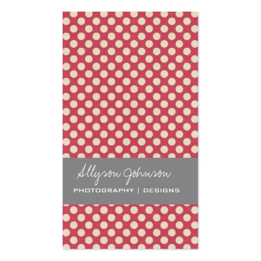 Pink Polka Dots  Background Business Cards