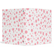 Pink Polka Dots Vinyl Binder