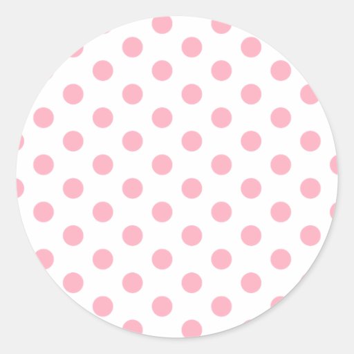 Pink Polka Dots Classic Round Sticker Zazzle