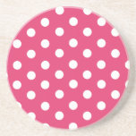 Pink Polka Dots Decorative Coasters