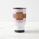 Pink Polka Dots Monogram Travel Mug