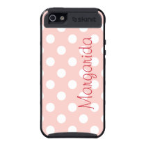 Pink Polka Dots Personalized Name Vertical Name skinit case