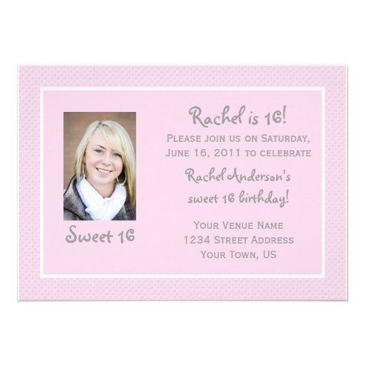 Pink Polka Dots Sweet 16 Birthday Invitation