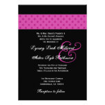 Pink Polka Dots Wedding Monogram Custom Announcement at Zazzle