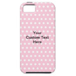 Pink Polka Dots, with Custom Black Text. iPhone 5 Covers