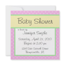 Pink Polka Dotty Baby Shower Invitation by CuddleTree Pink Polka Dotty Baby Shower Invitation