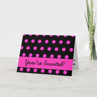 Pink Polkadot multi-use invitation card