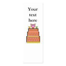 Pink polkadot owl cake business card