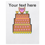 Pink polkadot owl cake flyers