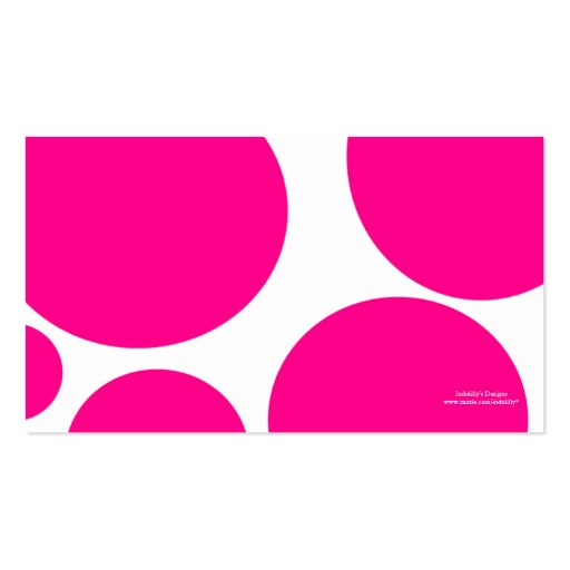Pink Polkadot Profile Business Card (back side)