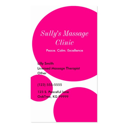 Pink Polkadot Profile Business Card (front side)