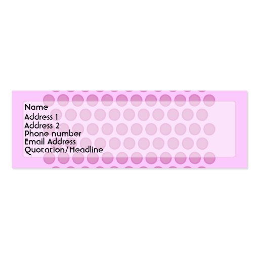 Pink Polkadot Profile Card Business Cards (front side)