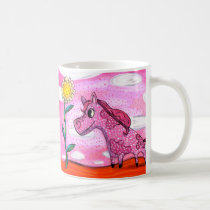 Pink Pony Yellow Pony Happy Mug mugs
